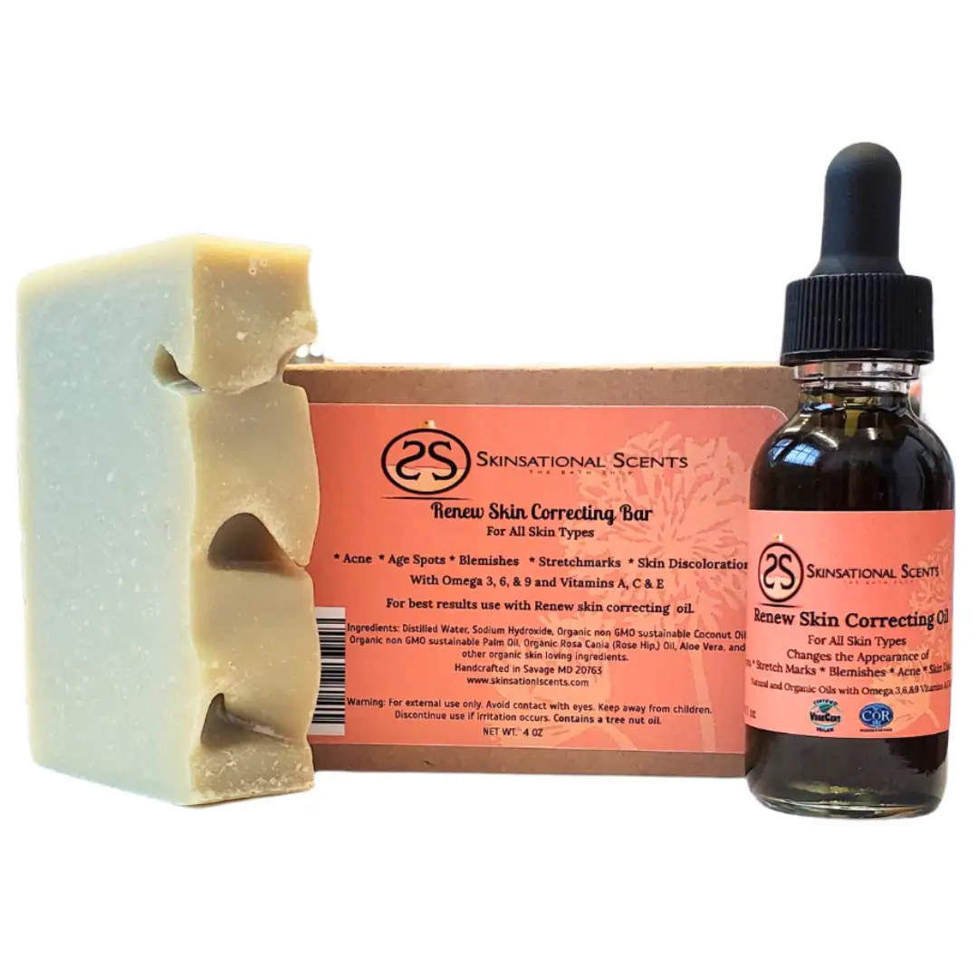 Renew Skin Correcting Oil & Bar Soap Combo- for acne-free skin